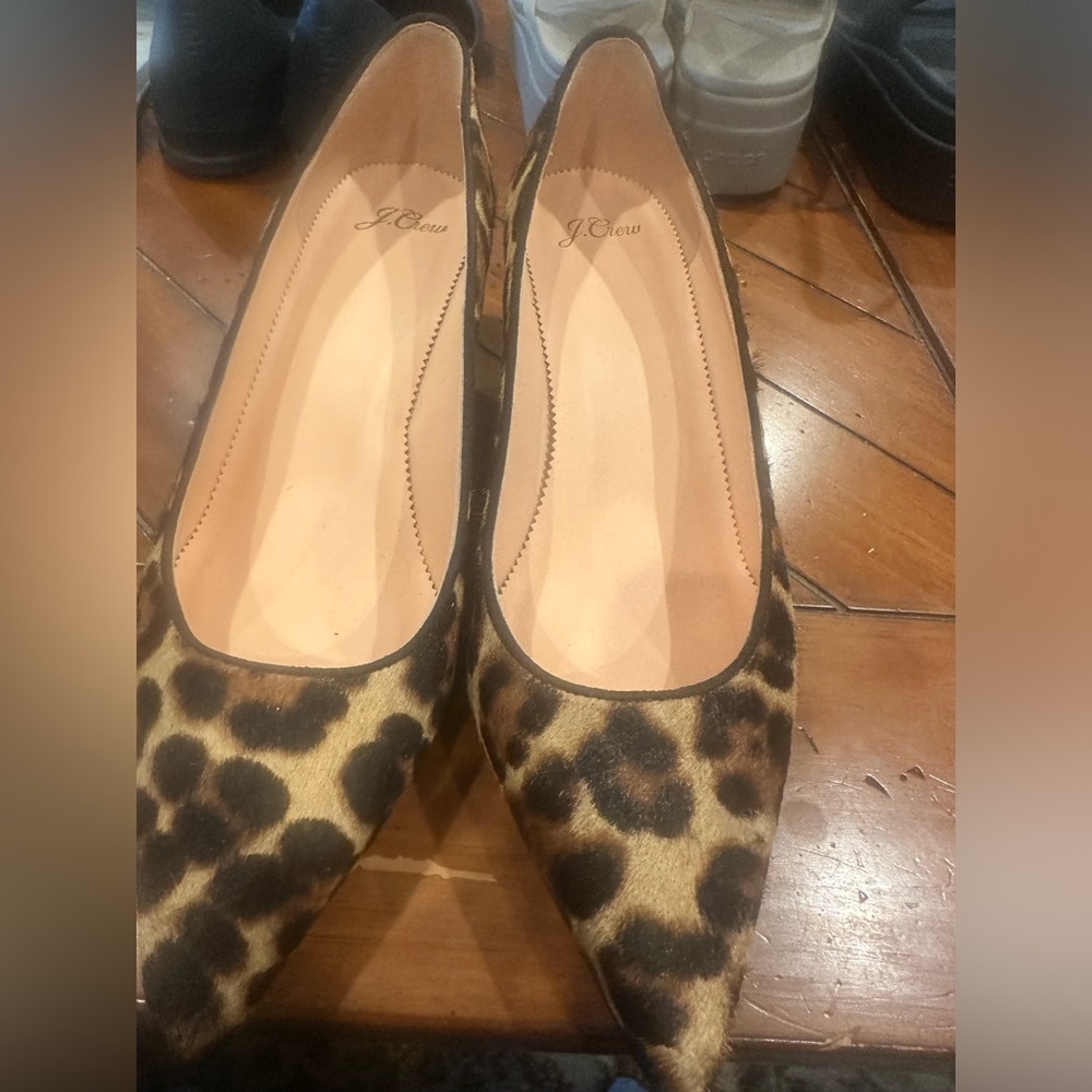 New size 10.5 J Crew calf hair kitten heels